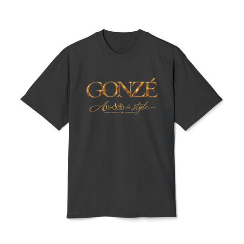 Camiseta oversize negra GONZÉ Gold Script Au-delà du style