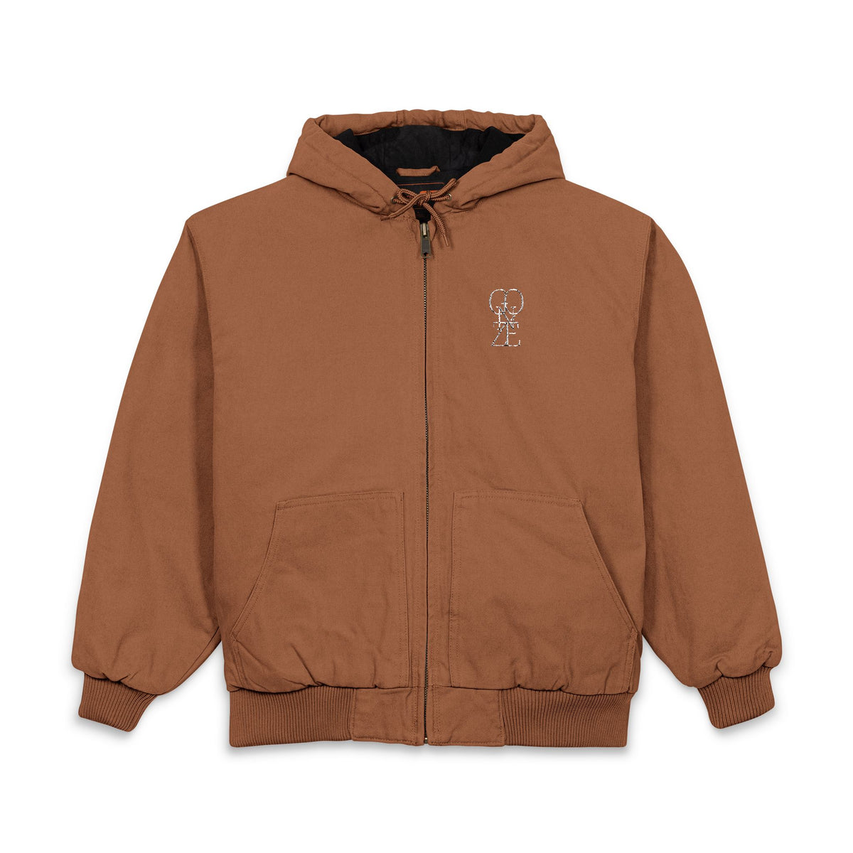 Chaqueta marrón con capucha GONZÉ vista de frente