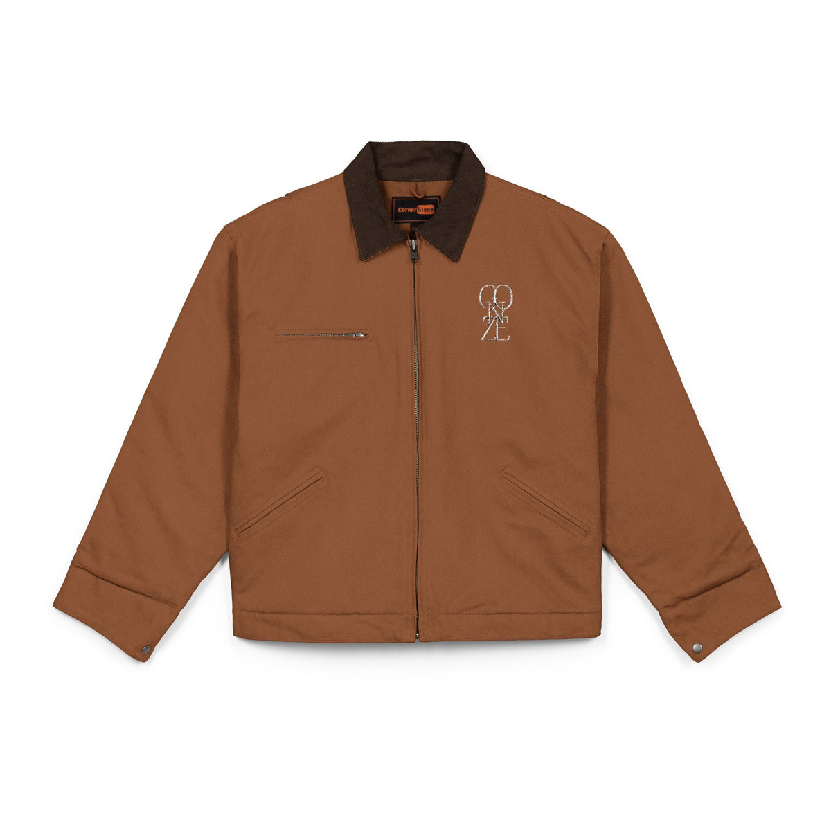 Chaqueta GONZÉ Skull Duck marrón con logo en el pecho