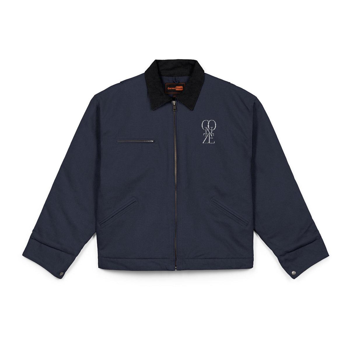Chaqueta GONZÉ Skull Duck azul marino con logo en el pecho