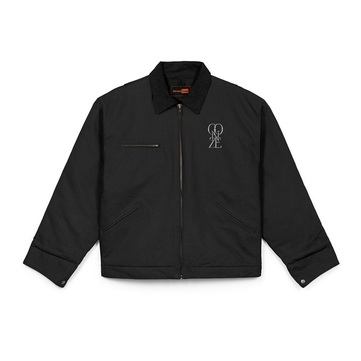 Chaqueta GONZÉ Skull Duck negra con logo en el pecho