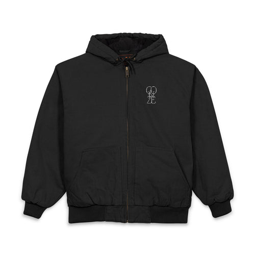 Chaqueta negra con capucha GONZÉ vista de frente